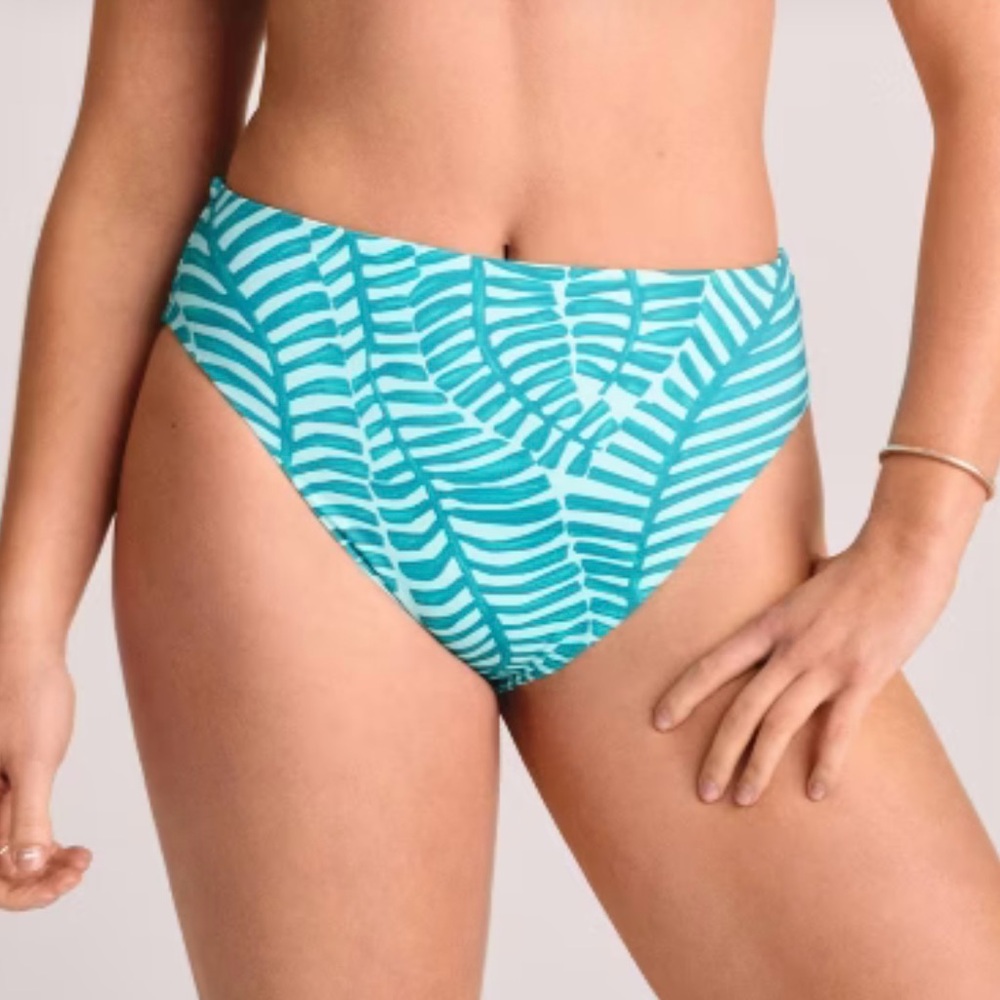 Vitamin A Tropical Leaf Print High Waist Bikini Bottoms NWT XL & XXL